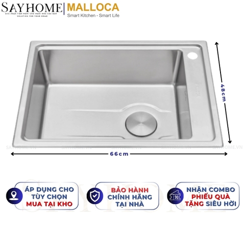 Chậu rửa chén inox MALLOCA MS 5066W - Hàng chính hãng