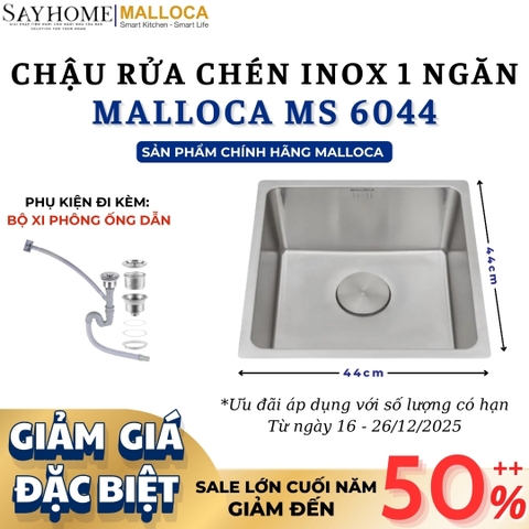 Chậu rửa chén inox MALLOCA MS 6044 - Hàng chính hãng