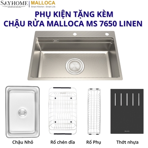 Chậu rửa chén inox MALLOCA MS 7650 LINEN - Hàng chính hãng