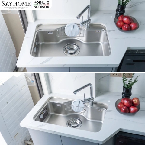 Chậu rửa chén bát 1 hố NOBINOX ROSA NN975D 78cm - Bảo hành lên đến 10 năm