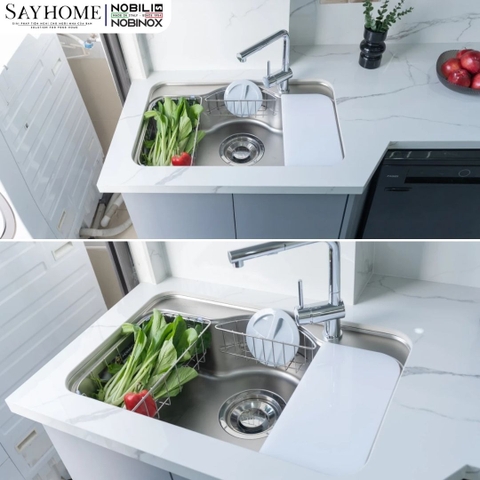 Chậu rửa chén bát 1 hố NOBINOX ROSA NN975D 78cm - Bảo hành lên đến 10 năm