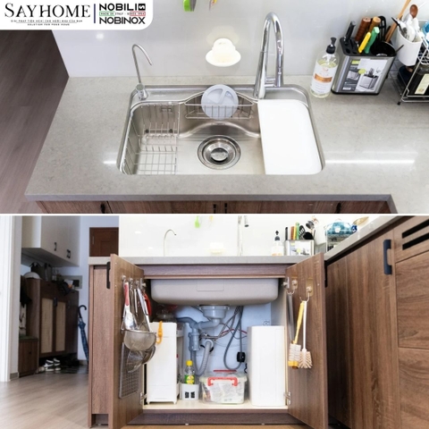 Chậu rửa chén bát 1 hố NOBINOX ROSA NN975D 78cm - Bảo hành lên đến 10 năm