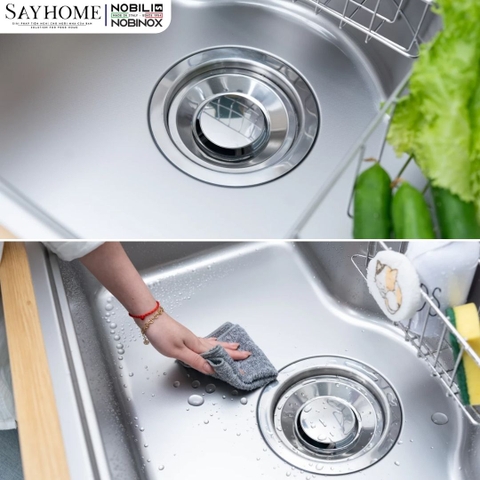 Chậu rửa chén bát 1 hố NOBINOX ROSA NN975D 78cm - Bảo hành lên đến 10 năm