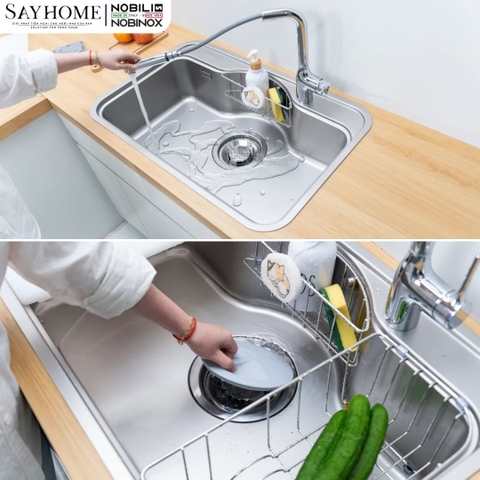 Chậu rửa chén bát 1 hố NOBINOX ROSA NN975D 78cm - Bảo hành lên đến 10 năm