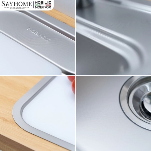 Chậu rửa chén bát 1 hố NOBINOX ROSA NN975D 78cm - Bảo hành lên đến 10 năm