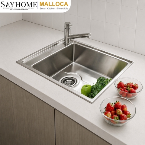 Chậu rửa chén bát 1 hố inox 304 MALLOCA MS 5066W tại Thành phố Hồ Chí Minh