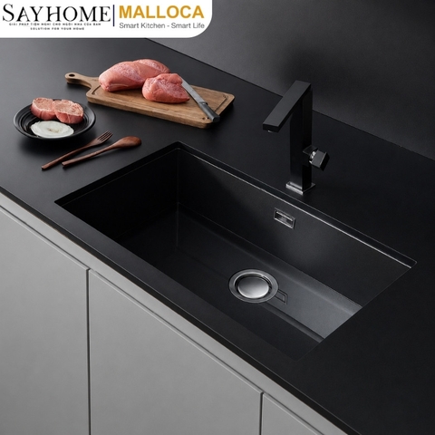 Chậu rửa chén bát đá Granite 1 hố MALLOCA ZEN K-13040 75cm tại Thành phố Hồ Chí Minh