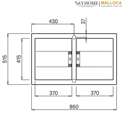 Chậu rửa đá 2 ngăn Malloca SMART K-450 tại thành phố Hồ Chí Minh