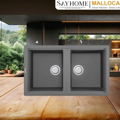 Chậu rửa đá 2 ngăn Malloca TITANIUM K-45073 tại thành phố Hồ Chí Minh