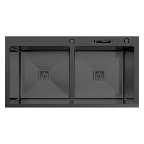 Chậu rửa inox KAFF KF-HMS9050-B phủ nano - Hàng chính hãng