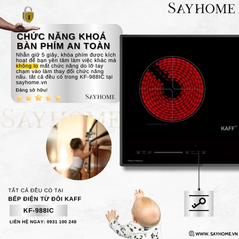 Bếp từ kết hợp hồng ngoại KAFF KF-988IC tại thành phố Hồ Chí Minh