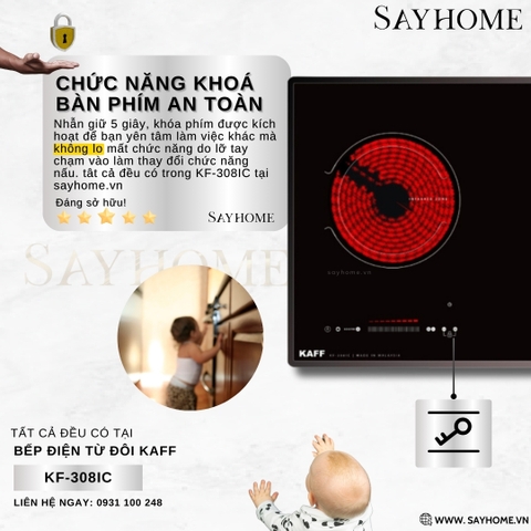 Bếp từ kết hợp hồng ngoại đôi KAFF KF-308IC tại thành phố Hồ Chí Minh