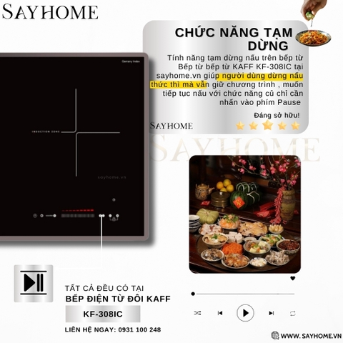 Bếp từ kết hợp hồng ngoại đôi KAFF KF-308IC tại thành phố Hồ Chí Minh