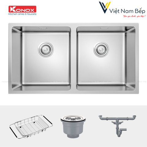 Chậu rửa bát Undermount Sink Cube 7544DU - Chính hãng KONOX