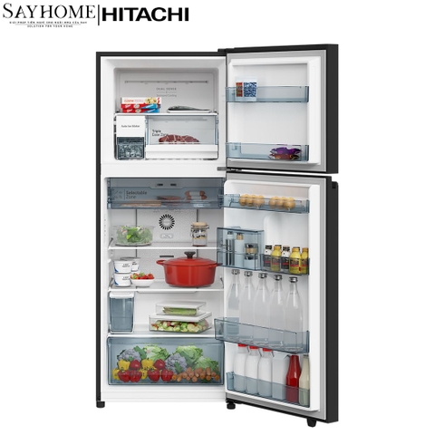 Tủ lạnh 2 cánh màu đen Hitachi HRTN6408SAGBKVN 372 Lít - Hàng chính hãng