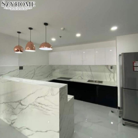 Đá Marble trắng sứ vân mây