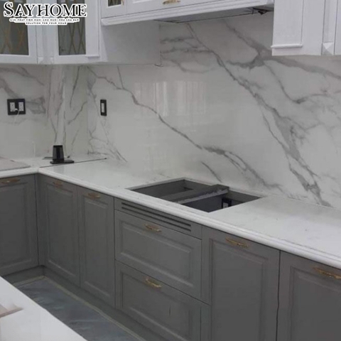 Đá Marble trắng sứ vân mây
