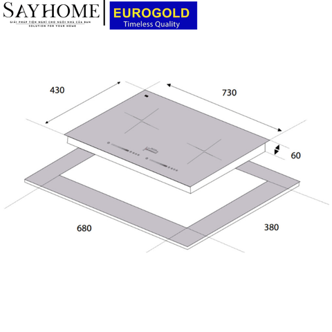 Bếp từ đôi EUROGOLD EUH6800- Bảo hành chính hãng 3 năm