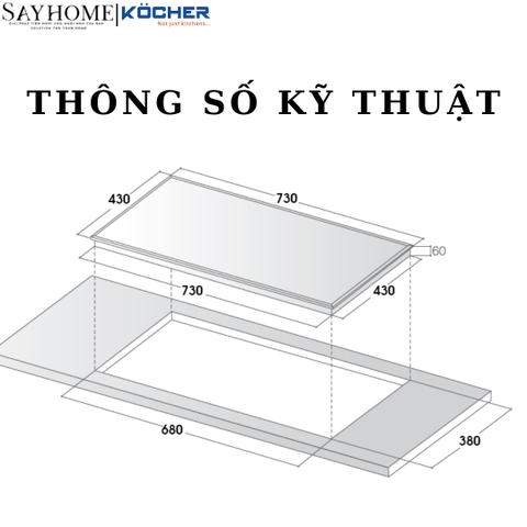 Bếp từ đôi Kocher DIB4 888  -  Bảo hành 3 năm