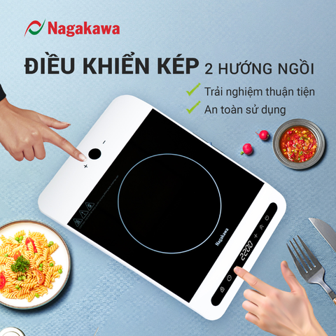 Bếp từ Nagakawa NAG0712 (2200W) điều khiển cảm ứng 2 hướng - Hàng chính hãng