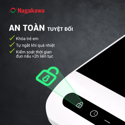 Bếp từ Nagakawa NAG0712 (2200W) điều khiển cảm ứng 2 hướng - Hàng chính hãng