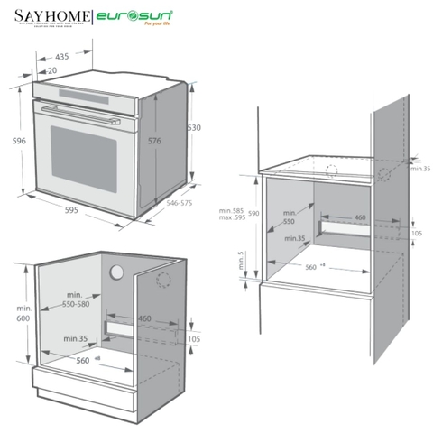 Lò nướng âm tủ EUROSUN EOV72TFT 78 lít tại thành phố Hồ Chí Minh