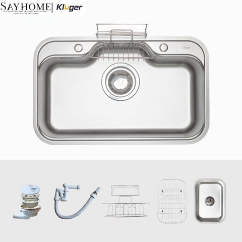 Chậu rửa chén bát 1 hố Nhật Kluger KT7848FS Basic/Plus - Hàng chính hãng