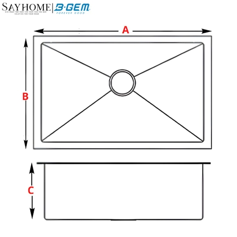 Chậu rửa chén bát 1 hố inox 304 B-GEM BG - 6845AT, BG-8245AT 68/82cm tại thành phố Hồ Chí Minh
