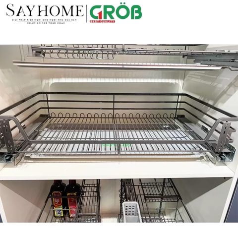 Kệ xoong nồi GROB GH-60/70/75/80/90 inox hộp gắn cánh - Hàng chính hãng GROB