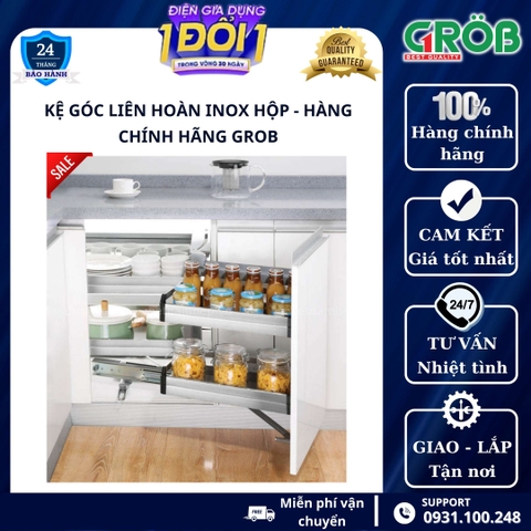 Kệ góc liên hoàn inox hộp GROB