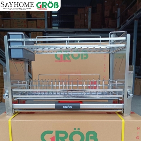 Giá bát nâng hạ GROB C1C304-170/180/190 inox full 304 nan dẹt - Hàng chính hãng GROB
