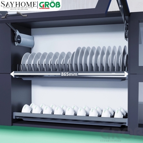 Giá chén bát cố định GROB GP-H160/H170/H180/H190 hợp kim phủ Nano - Hàng chính hãng GROB