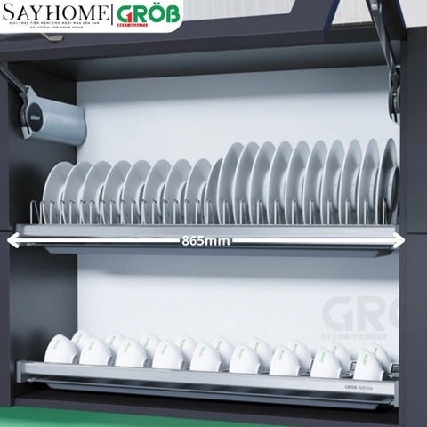 Giá chén bát cố định GROB GS304-160/170/180/190 inox SUS304 - Hàng chính hãng GROB