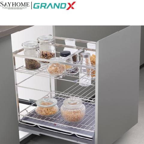 Giá đựng chai lọ gia vị Grand X XS.25S2/30S2/35S2/40S2 Inox Sus304 nan dẹt - Hàng chính hãng