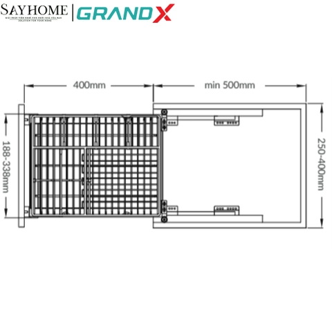 Giá đựng chai lọ gia vị Grand X XS.25S2/30S2/35S2/40S2 Inox Sus304 nan dẹt - Hàng chính hãng