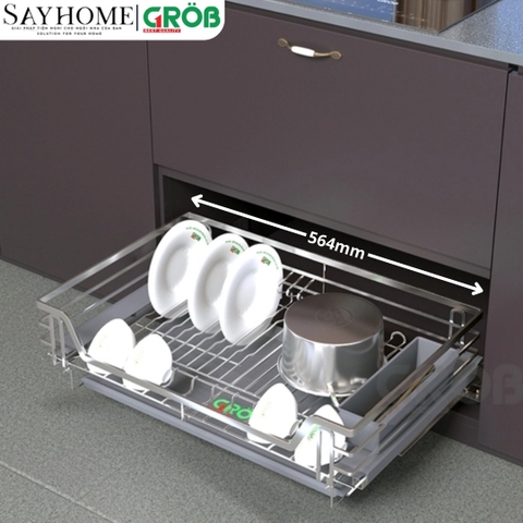 Giá đựng chén bát dĩa GROB C1O304.083.60/70/75/80/90 đa năng inox 304 GROB - Mix Oval - Hàng chính hãng