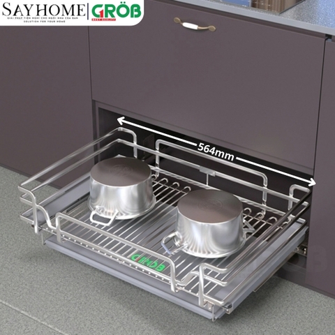 Giá đựng xoong nồi GROB GOP304-60/70/75/80/90 đa năng inox 304, nan Oval - Hàng chính hãng GROB
