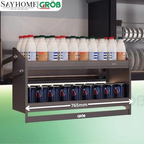 Giá nâng hạ đựng chai lọ, gia vị GROB GP1-70/80/90 điện cảm ứng chạm - Hàng chính hãng GROB