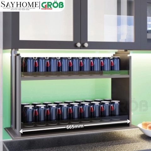 Giá nâng hạ GROB GP2-70/80/90 điện cảm ứng để gia vị inox 304 - Hàng chính hãng GROB