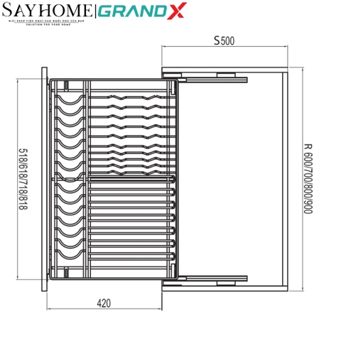 Giá Xoong nồi GrandX XP.60M, XP.70M, XP.80M, XP.90M Sus304 nan Oval - Hàng chính hãng