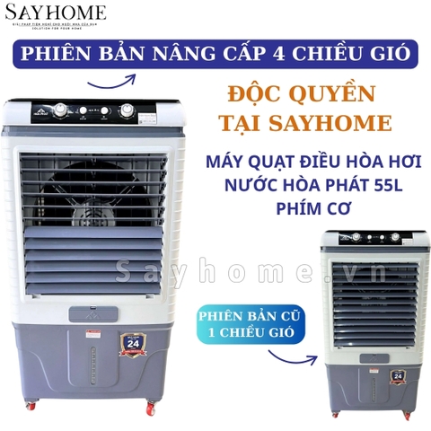 Quạt hơi nước Hoà Phát HPCF1-010 / 011/ 012 Phím cơ 55 Lít - Chính hãng - quạt điều hòa
