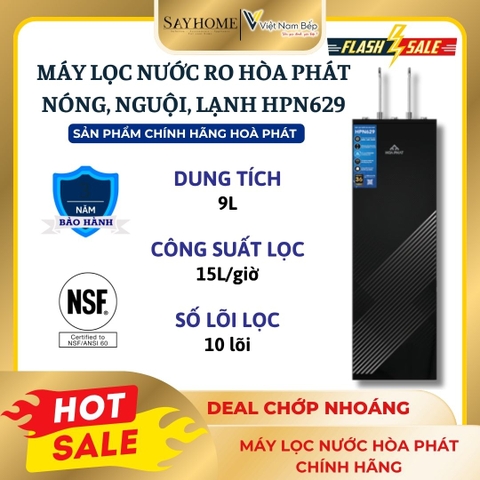 Máy lọc nước Hoà Phát HPN629 RO 10 lõi nóng-lạnh-nguội - Hàng chính hãng Hoà Phát