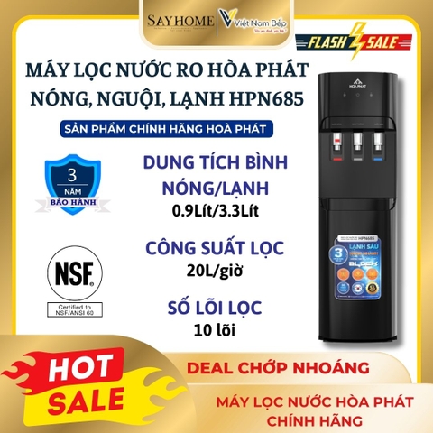 Máy lọc nước Hoà Phát HPN685 RO 10 lõi nóng-lạnh-nguội - Hàng chính hãng Hoà Phát