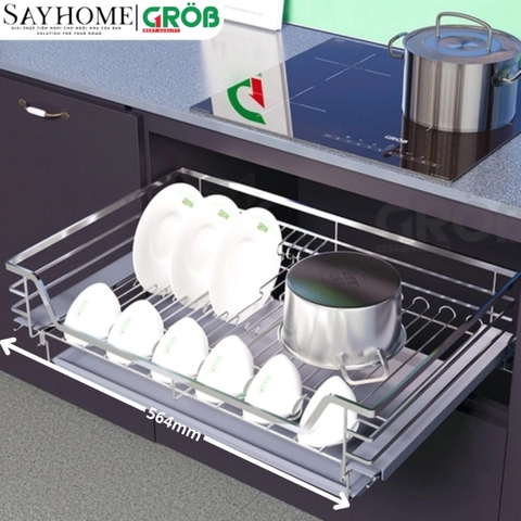 Kệ chén dĩa GROB GC304-60/70/75/80/90đa năng inox SUS304, nan dẹt - Hàng chính hãng GROB