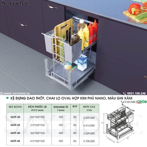 COMBO Phụ kiện tủ bếp cao cấp GROB - Combo 12 tại thành phố Hồ Chí Minh
