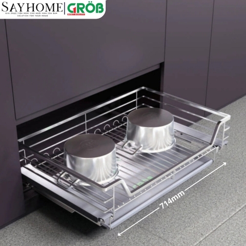 Kệ đựng xoong nồi GROB CS304- 61NEW/71NEW/75NEW/81NEW/91NEW inox 304, nan vuông - Hàng chính hãng