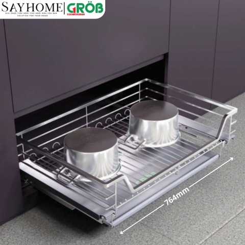 Kệ đựng xoong nồi GROB CS304- 61NEW/71NEW/75NEW/81NEW/91NEW inox 304, nan vuông - Hàng chính hãng
