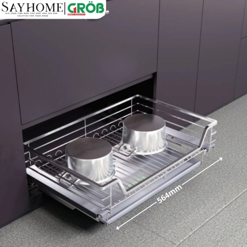 Kệ đựng xoong nồi GROB CS304- 61NEW/71NEW/75NEW/81NEW/91NEW inox 304, nan vuông - Hàng chính hãng