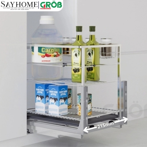 Kệ gia vị GROB CS-20B/25B/30B/35B/40B đa năng inox mạ Crom, nan vuông - Hàng chính hãng GROB