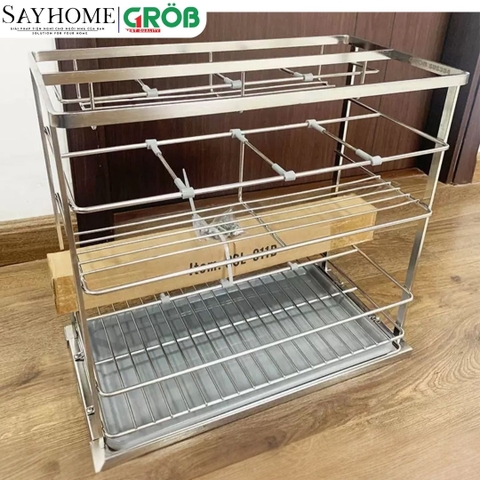 Kệ gia vị GROB GC304- 20B, GC304- 25B, GC304- 30B, GC304- 35B, GC304- 40B đa năng inox SUS304, nan dẹt tại thành phố Hồ Chí Minh